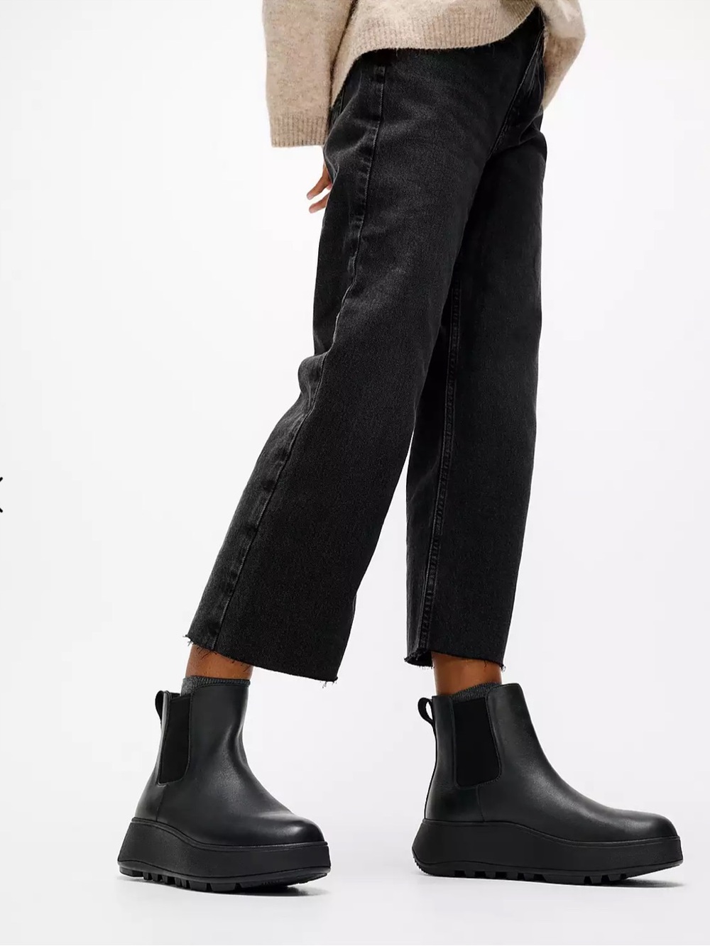 FITFLOP F-MODE Waterproof Leather Chelsea Boots Size 9